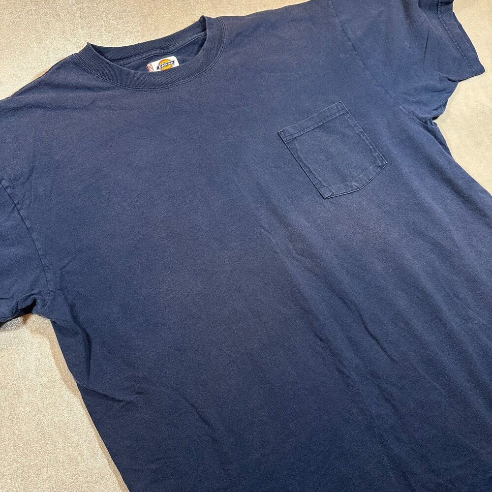 Dickies Men’s XL Pocket T-Shirt Navy Blue Workwear Short Sleeve Heavyweight Tee